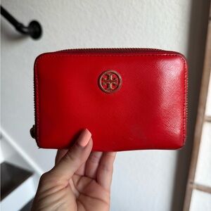 Tory Burch Vintage Red Zip Wallet
